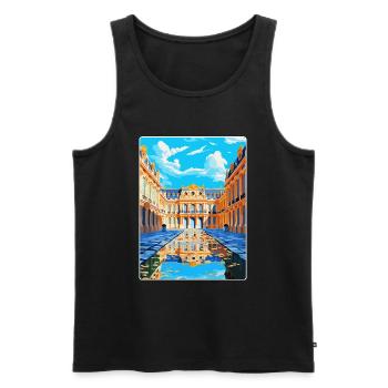 Versailles Palace France Vintage Travel Poster WPA - Men's Premium Organic Tank Top - black - Front - AI Model Male 178 light (178cm)