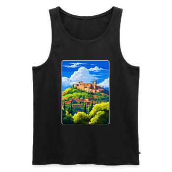 Alhambra Spain Vintage Travel Poster Souvenir WPA - Men's Premium Organic Tank Top - black - Front - AI Model Male 178 light (178cm)