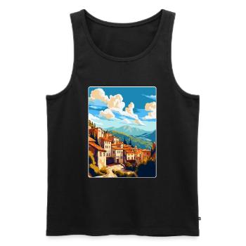Cuenca Espagne Affiche de voyage vintage WPA Souvenir - Débardeur bio Premium Homme - noir - Devant - Michal (187cm)