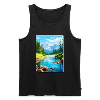 Aiguestortes I Estany de Sant Maurici Park Spanien - Männer Premium Bio Tank Top - Schwarz - Vorne - Michal (187cm)