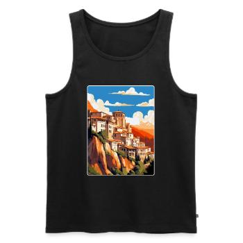 Cuenca Espagne Affiche de voyage vintage WPA Souvenir - Débardeur bio Premium Homme - noir - Devant - Michal (187cm)