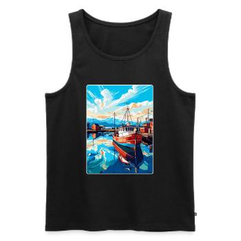 Husavik Iceland Vintage Travel Poster Souvenir WPA - Men's Premium Organic Tank Top - black - Front - Michal (187cm)