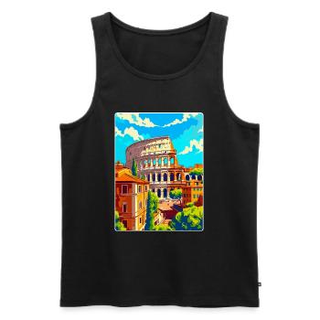 Rome Italie Affiche de voyage vintage souvenir souvenir - Débardeur bio Premium Homme - noir - Devant - Michal (187cm)