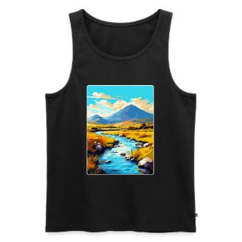 Connemara Ireland UK Vintage Travel Poster WPA Art - Men's Premium Organic Tank Top - black - Front - Michal (187cm)