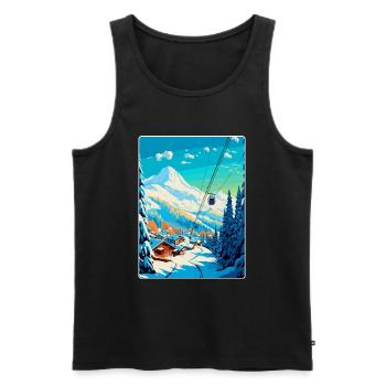 Méribel France Affiche de voyage vintage Souvenir WPA - Débardeur bio Premium Homme - noir - Devant - Michal (187cm)