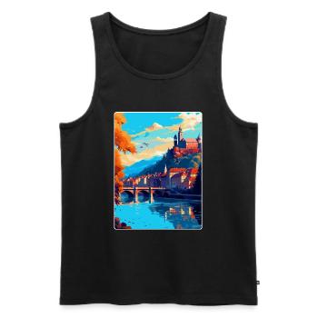 Heidelberg Germany Vintage Travel Poster Souvenir - Men's Premium Organic Tank Top - black - Front - Michal (187cm)