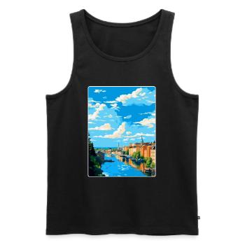 Tampere Finland Vintage Travel Poster Souvenir WPA - Men's Premium Organic Tank Top - black - Front - Michal (187cm)