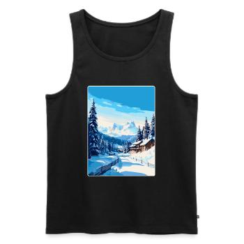 Courchevel France Vintage Travel Poster Souvenir - Men's Premium Organic Tank Top - black - Front - Michal (187cm)