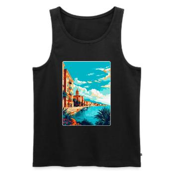 Syrakus Italien Vintage Reiseplakat Souvenir WPA - Männer Premium Bio Tank Top - Schwarz - Vorne - AI Model Male 178 light (178cm)