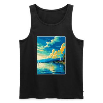 Lake Constance Germany Austria Switzerland Poster - Men's Premium Organic Tank Top - black - Front - Michal (187cm)