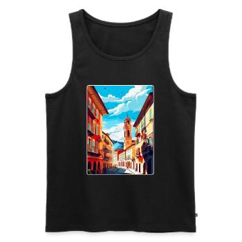 Pamplona Spanien Vintage Reiseplakat Souvenir WPA - Männer Premium Bio Tank Top - Schwarz - Vorne - Michal (187cm)