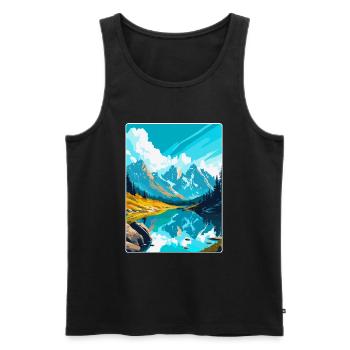 Montagnes Pologne Vintage Voyage Poster WPA - Débardeur bio Premium Homme - noir - Devant - Michal (187cm)