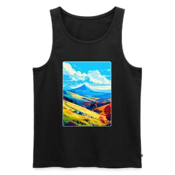 Bieszczady Pologne Affiche de voyage vintage souvenir - Débardeur bio Premium Homme - noir - Devant - Michal (187cm)
