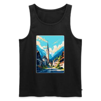 Oberammergau Germany Vintage Travel Poster WPA Art - Men's Premium Organic Tank Top - black - Front - Michal (187cm)