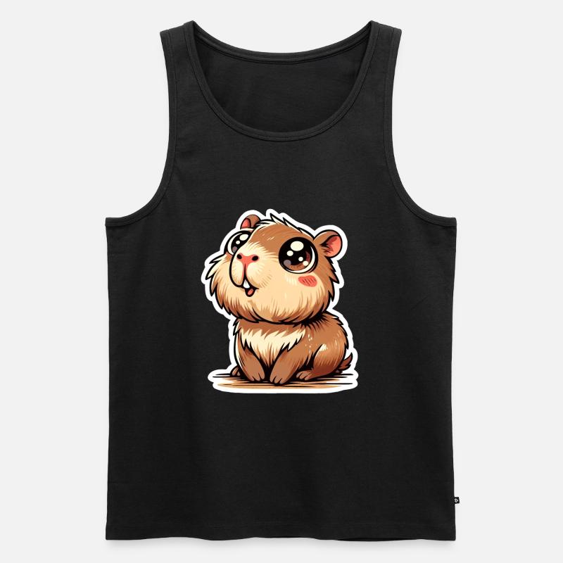 Capybara - Männer Premium Bio Tank Top - Schwarz