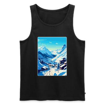 Obergurgl Autriche Affiche de voyage vintage souvenir - Débardeur bio Premium Homme - noir - Devant - Michal (187cm)