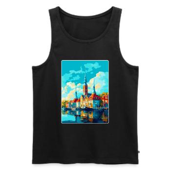 Malmö Schweden Vintage Reiseposter WPA Souvenir - Männer Premium Bio Tank Top - Schwarz - Vorne - Michal (187cm)