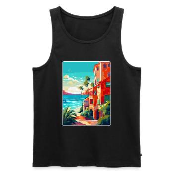 Costa Del Sol Spanien Vintage Reiseplakat Souvenir - Männer Premium Bio Tank Top - Schwarz - Vorne - Michal (187cm)