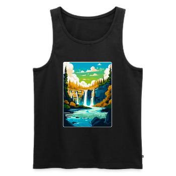 Plitvicer Seen Kroatien Vintage Reiseplakat WPA - Männer Premium Bio Tank Top - Schwarz - Vorne - Michal (187cm)