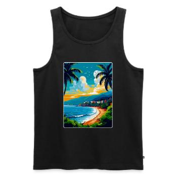 Côte D Azur Frankreich Côte d'Azur Frankreich Poster - Männer Premium Bio Tank Top - Schwarz - Vorne - AI Model Male 178 light (178cm)