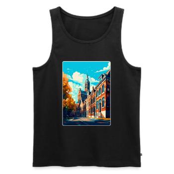Tilburg Niederlande Vintage Reiseplakat Souvenir - Männer Premium Bio Tank Top - Schwarz - Vorne - AI Model Male 178 light (178cm)