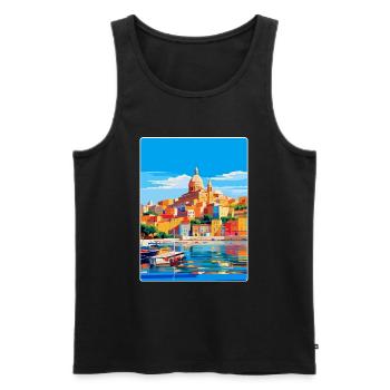 Cagliari Italien Vintage Reiseplakat Souvenir WPA - Männer Premium Bio Tank Top - Schwarz - Vorne - AI Model Male 178 light (178cm)