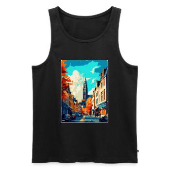 Maastricht Niederlande Vintage Reiseplakat WPA - Männer Premium Bio Tank Top - Schwarz - Vorne - AI Model Male 178 light (178cm)