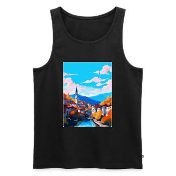 Sarajevo Bosnien Herzegowina Vintage Reiseposter - Männer Premium Bio Tank Top - Schwarz - Vorne - AI Model Male 178 light (178cm)