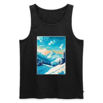 St. Anton am Arlberg Österreich Vintage Reiseplakat - Männer Premium Bio Tank Top - Schwarz - Vorne - Michal (187cm)