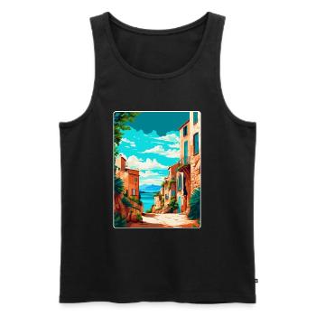 Mallorca Spanien Vintage Reiseplakat Souvenir WPA - Männer Premium Bio Tank Top - Schwarz - Vorne - AI Model Male 178 light (178cm)