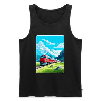 Glacier Express Suisse Affiche de voyage vintage - Débardeur bio Premium Homme - noir - Devant - Michal (187cm)