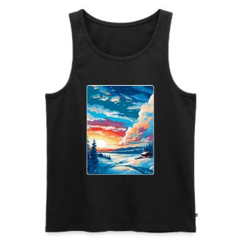 Kiruna Sweden Vintage Travel Poster WPA Souvenir - Men's Premium Organic Tank Top - black - Front - AI Model Male 178 light (178cm)