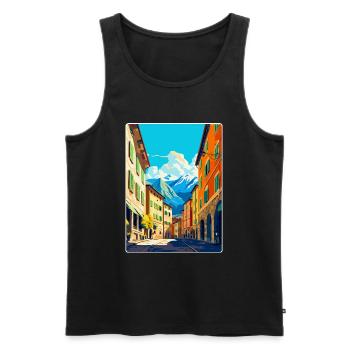 Trient Italien Vintage Reiseposter WPA Souvenir - Männer Premium Bio Tank Top - Schwarz - Vorne - AI Model Male 178 light (178cm)