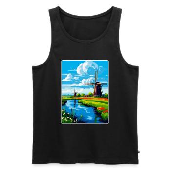 Netherlands Vintage Travel Poster WPA Art Souvenir - Men's Premium Organic Tank Top - black - Front - Michal (187cm)