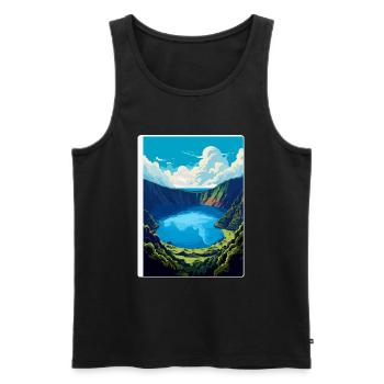 The Azores Portugal Vintage Travel Poster WPA Art - Men's Premium Organic Tank Top - black - Front - AI Model Male 178 light (178cm)