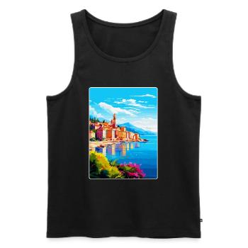La Spezia Italien Vintage Reiseplakat Souvenir WPA - Männer Premium Bio Tank Top - Schwarz - Vorne - Michal (187cm)