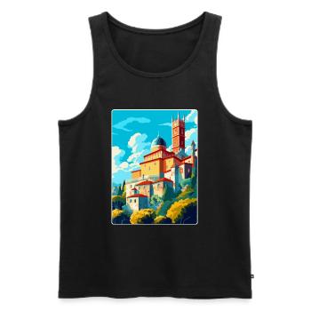 Sintra Portugal Affiche de voyage vintage Souvenir WPA - Débardeur bio Premium Homme - noir - Devant - Michal (187cm)