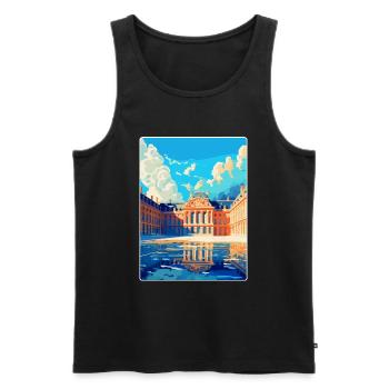 Versailles Frankreich Vintage Reiseplakat Souvenir - Männer Premium Bio Tank Top - Schwarz - Vorne - AI Model Male 178 light (178cm)