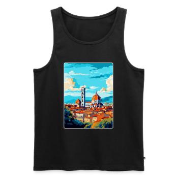 Florence Italy Vintage Travel Poster Souvenir WPA - Men's Premium Organic Tank Top - black - Front - Michal (187cm)