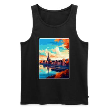 Nijmegen Netherlands Vintage Travel Poster WPA Art - Men's Premium Organic Tank Top - black - Front - Michal (187cm)