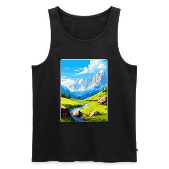 Parc national des Picos de Europa Espagne Affiche de voyage - Débardeur bio Premium Homme - noir - Devant - Michal (187cm)