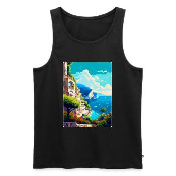 Capri Italy Vintage Travel Poster WPA Art Souvenir - Men's Premium Organic Tank Top - black - Front - Michal (187cm)