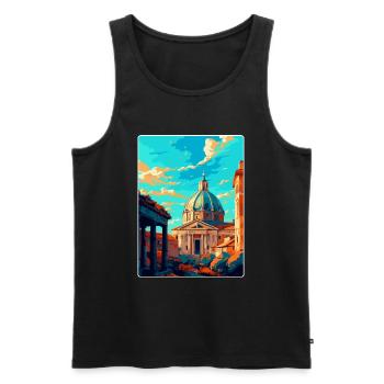 Rome Italy Vintage Travel Poster Souvenir Postcard - Men's Premium Organic Tank Top - black - Front - Michal (187cm)