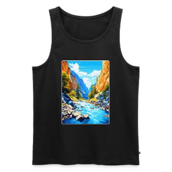 Samaria Schlucht Griechenland Vintage Reise Poster WPA Kunst - Männer Premium Bio Tank Top - Schwarz - Vorne - AI Model Male 178 light (178cm)