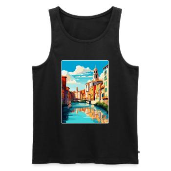 Girona Spain Vintage Travel Poster WPA Souvenir - Men's Premium Organic Tank Top - black - Front - Michal (187cm)