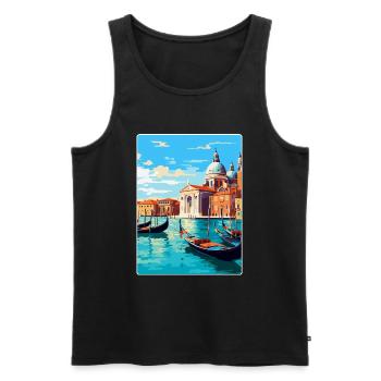 Venedig Italien Vintage Reiseplakat WPA Souvenir - Männer Premium Bio Tank Top - Schwarz - Vorne - Michal (187cm)