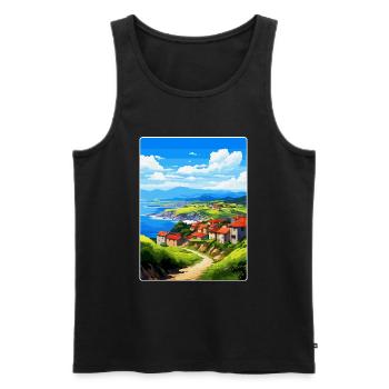 Basque Country Spain Vintage Travel Poster WPA Art - Men's Premium Organic Tank Top - black - Front - Michal (187cm)