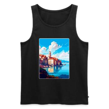 Santander Spanien Vintage Reiseplakat Souvenir WPA - Männer Premium Bio Tank Top - Schwarz - Vorne - AI Model Male 178 light (178cm)