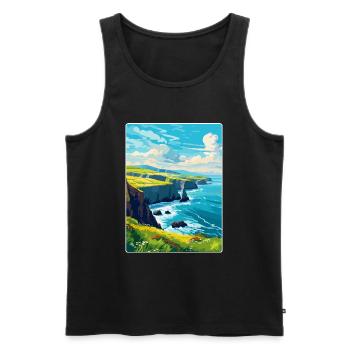 Dingle Halbinsel Irland Vereinigtes Königreich Vintage Reiseposter - Männer Premium Bio Tank Top - Schwarz - Vorne - Michal (187cm)