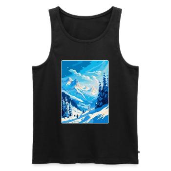 St. Anton am Arlberg Österreich Vintage Reiseplakat - Männer Premium Bio Tank Top - Schwarz - Vorne - Michal (187cm)